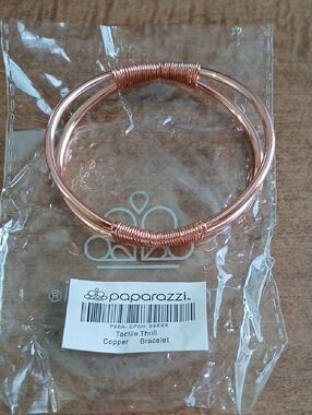 Paparazzi Rose Copper Double-Band Wire Bangle Bracelet